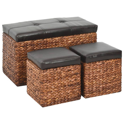 Banc Avec 2 Poufs Jacinthe D'eau