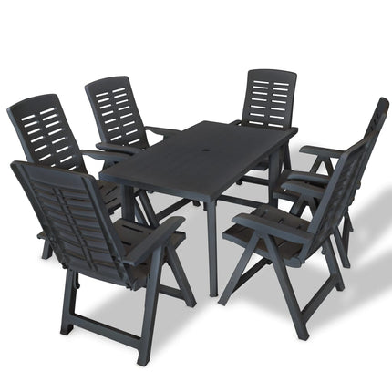 Ensemble À Manger D'extérieur 7 Pcs Plastique