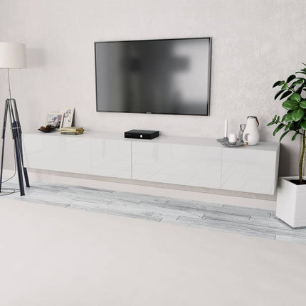 Meubles Tv 2 Pcs Bois D’ingénierie 120X40X34 Cm Brillant