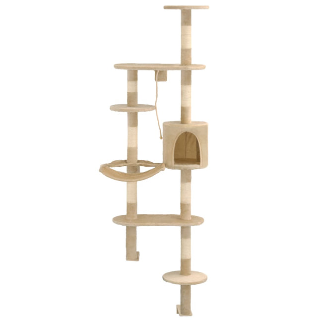 Arbre À Chat Avec Griffoirs En Sisal Montage Mural 194 Cm