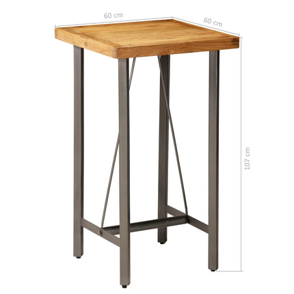 Table De Bar Teck Recyclé Massif