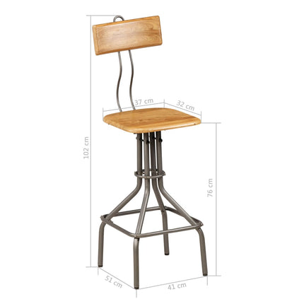 Chaises De Bar Lot De 2 Teck Massif De Récupération