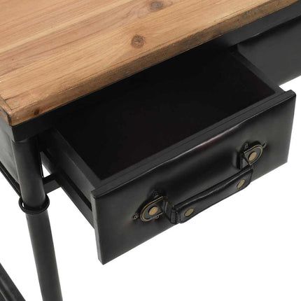 Table Console Mdf Et Bois De Sapin 100 X 33,5 X 80 Cm