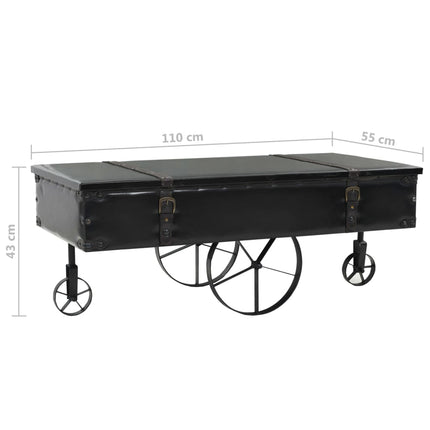 Table Basse Mdf Et Bois De Sapin 110X55X43 Cm