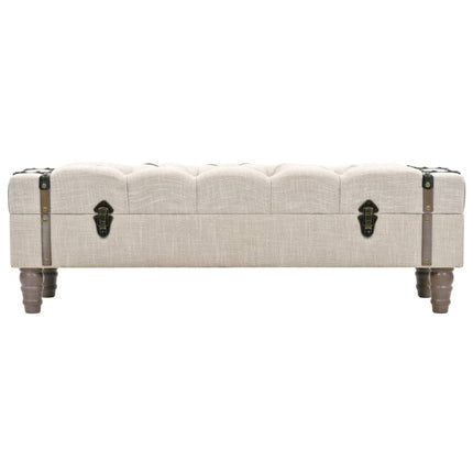 Banc De Rangement Bois Massif Et Acier 111X34X37 Cm
