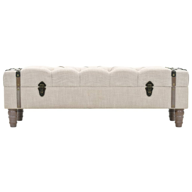 Banc De Rangement Bois Massif Et Acier 111X34X37 Cm