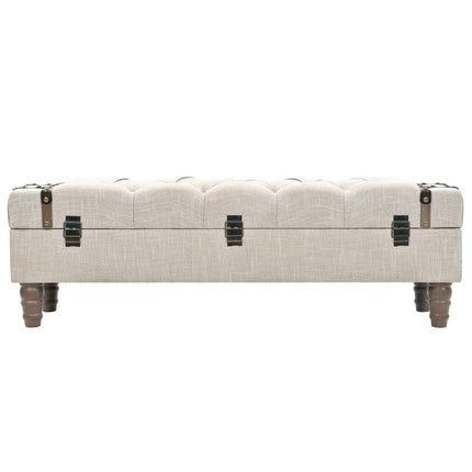 Banc De Rangement Bois Massif Et Acier 111X34X37 Cm