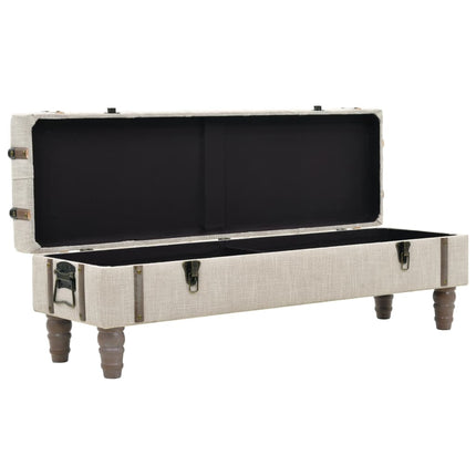 Banc De Rangement Bois Massif Et Acier 111X34X37 Cm