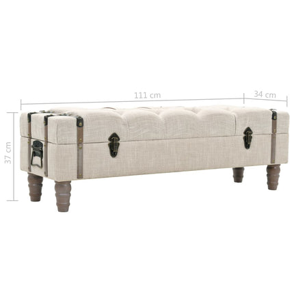 Banc De Rangement Bois Massif Et Acier 111X34X37 Cm