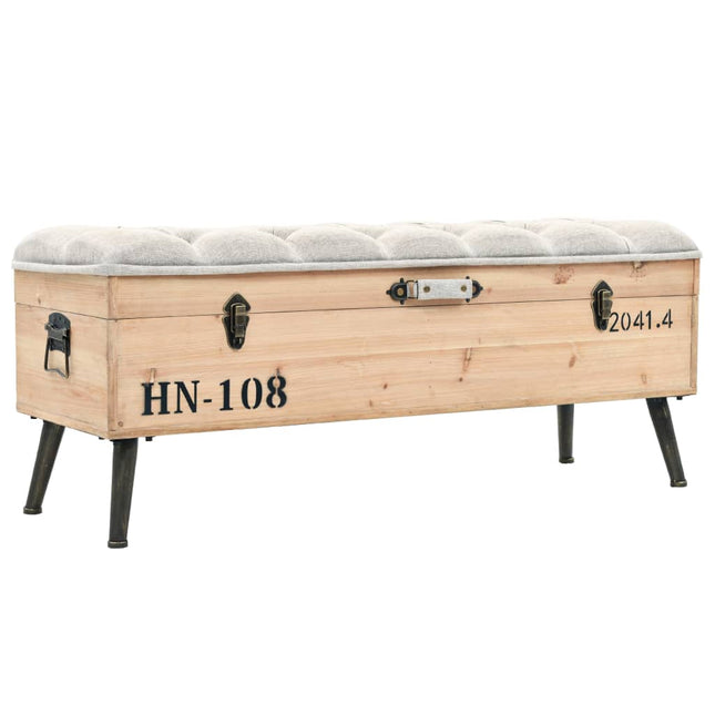 Banc De Rangement Bois Massif Et Mdf 120 X 40 X 50 Cm