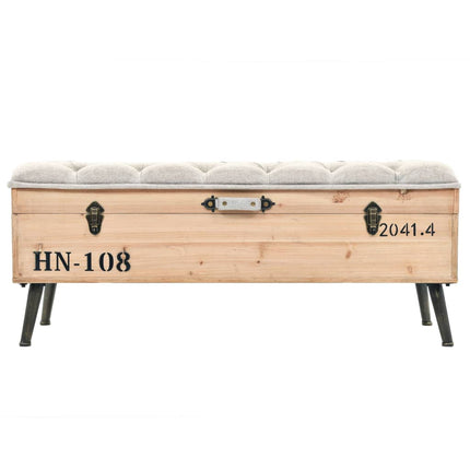 Banc De Rangement Bois Massif Et Mdf 120 X 40 X 50 Cm