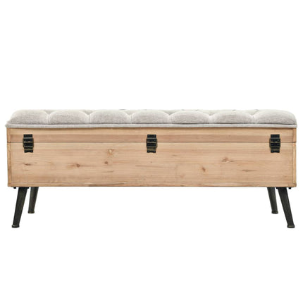 Banc De Rangement Bois Massif Et Mdf 120 X 40 X 50 Cm