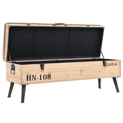 Banc De Rangement Bois Massif Et Mdf 120 X 40 X 50 Cm