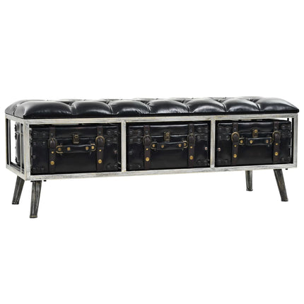 Banc De Rangement Mdf Et Cuir Artificiel 120 X 41 X 46,5 Cm