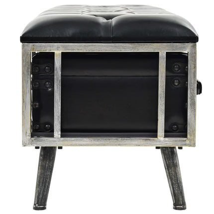 Banc De Rangement Mdf Et Cuir Artificiel 120 X 41 X 46,5 Cm