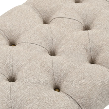 Banc De Rangement Bois Massif Et Tissu 103 X 51 X 44 Cm