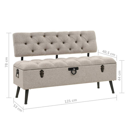 Banc De Rangement Avec Dossier Tissu