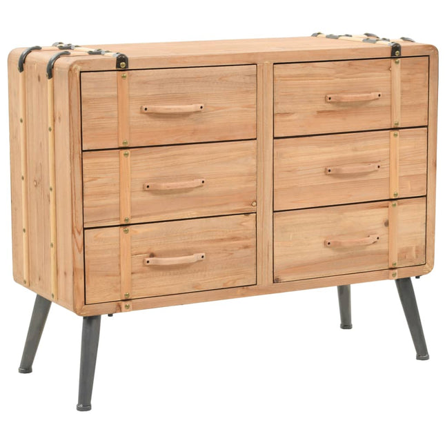 Armoire À Tiroirs Bois De Sapin Massif 91X35X73 Cm