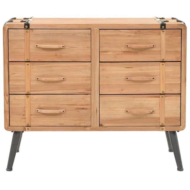 Armoire À Tiroirs Bois De Sapin Massif 91X35X73 Cm