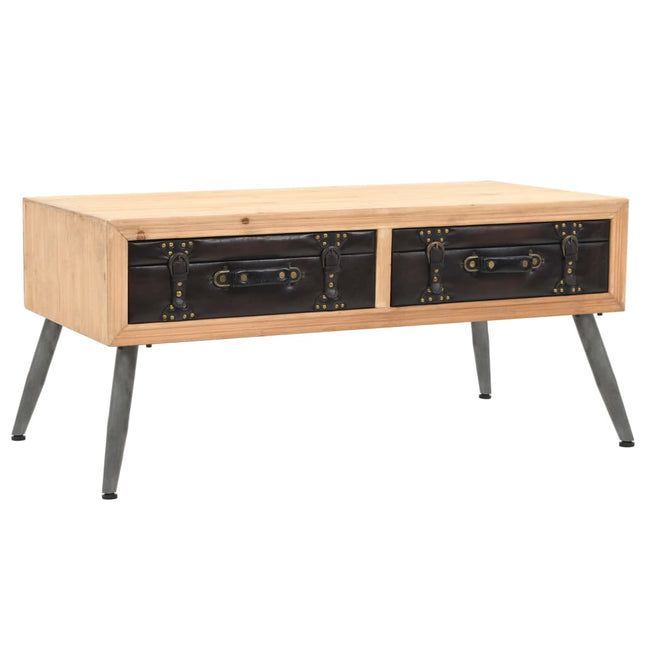 Table Basse Bois Massif De Sapin 115X55X50 Cm