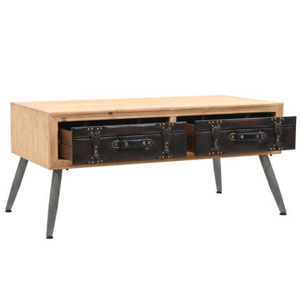 Table Basse Bois Massif De Sapin 115X55X50 Cm