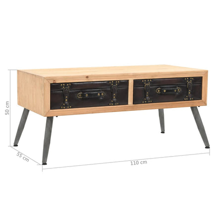 Table Basse Bois Massif De Sapin 115X55X50 Cm
