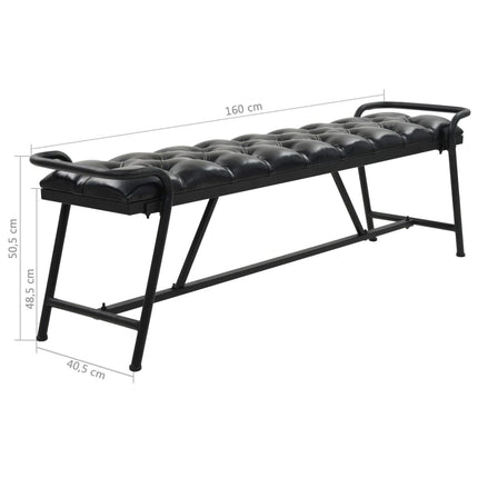 Banc Revêtement En Cuir Artificiel 160 X 40,5 X 50,5 Cm