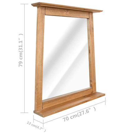 Miroir De Salle De Bain Bois De Pin Massif 70X12X79 Cm