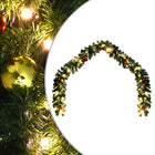 Guirlande De Noël Décorée Avec Boules Et Lumières Led