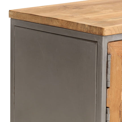Meuble Tv Teck Recyclé Et Acier 120X30X40 Cm