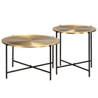 Ensemble De Tables 2 Pcs Mdf Recouvert De Laiton