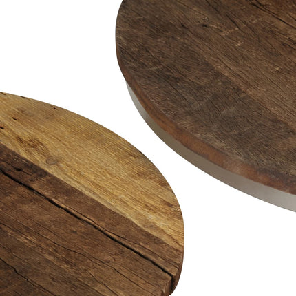 Ensemble De Table Basse 2 Pcs Bois De Récupération Et Acier
