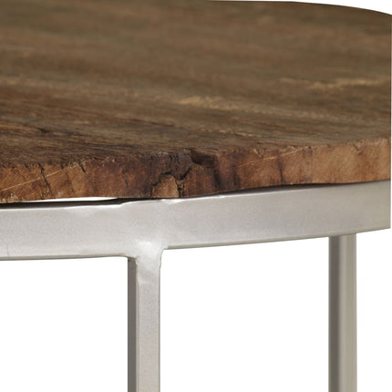 Ensemble De Table Basse 2 Pcs Bois De Récupération Et Acier