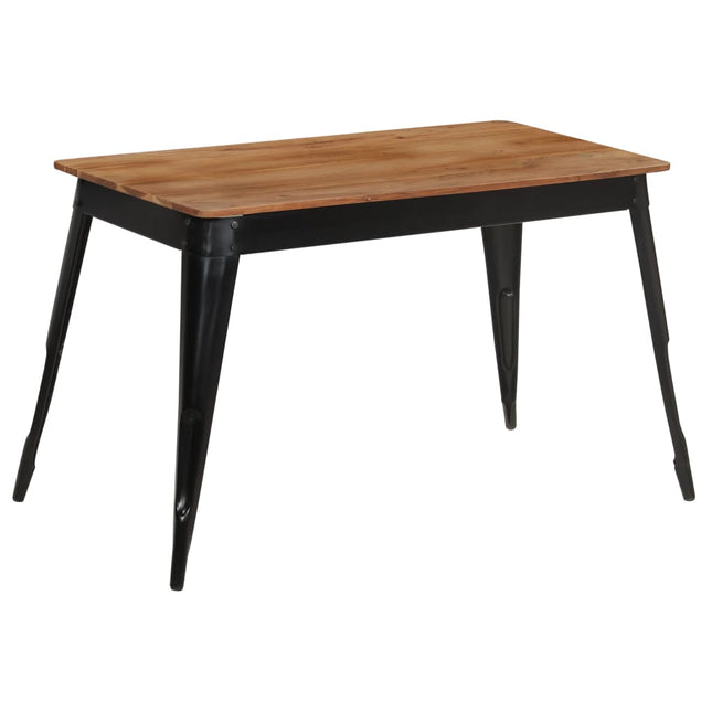 Table À Manger Bois D'acacia Massif Et Acier