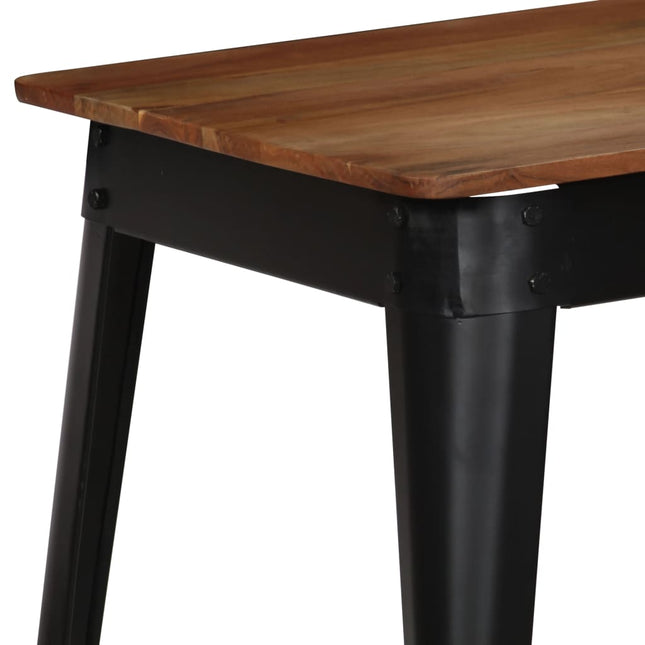 Table À Manger Bois D'acacia Massif Et Acier