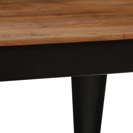 Table À Manger Bois D'acacia Massif Et Acier