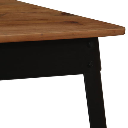 Table À Manger Bois D'acacia Massif Et Acier