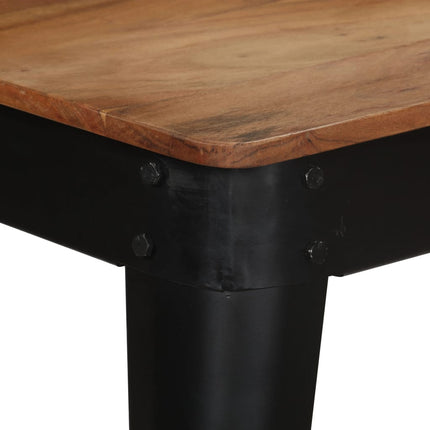 Table À Manger Bois D'acacia Massif Et Acier