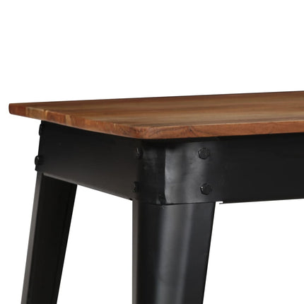 Table À Manger Bois D'acacia Massif Et Acier