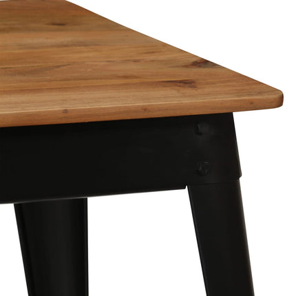 Table À Manger Bois D'acacia Massif Et Acier