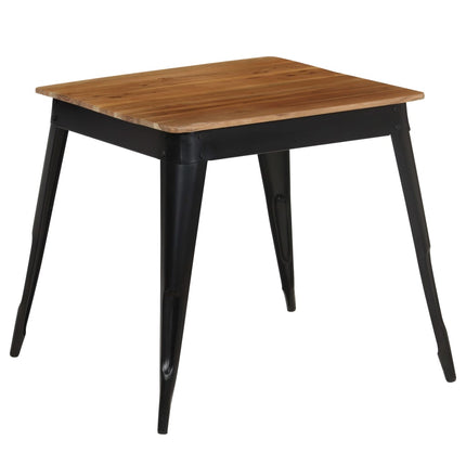 Table À Manger Bois D'acacia Massif Et Acier