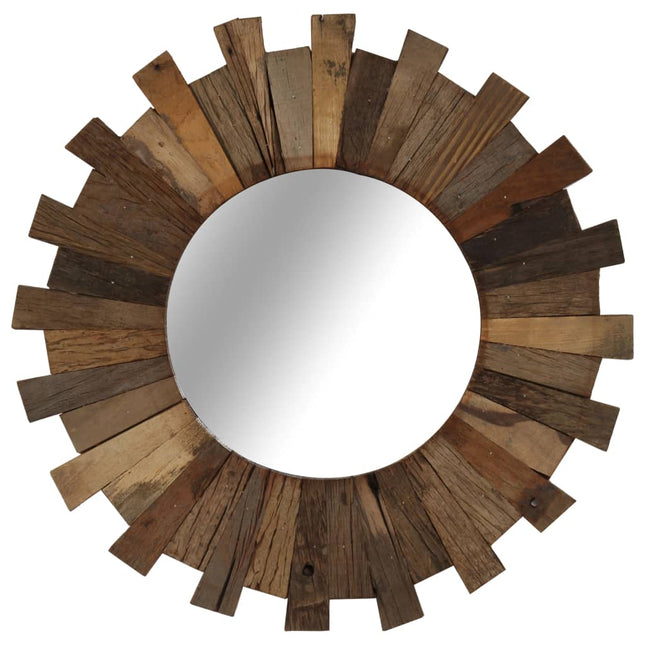 Miroir Mural Bois De Récupération Massif 50 Cm