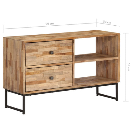 Meuble Tv Bois De Teck Recyclé 90 X 30 X 55 Cm