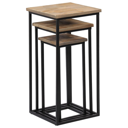 Ensemble De Tables Pour Plante 3 Pcs Teck Recyclé