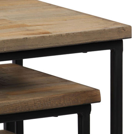 Ensemble De Tables Pour Plante 3 Pcs Teck Recyclé