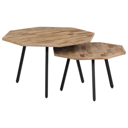 Ensemble De Table Basse 2 Pcs Hexagonal Teck Recyclé