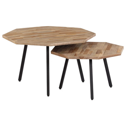 Ensemble De Table Basse 2 Pcs Hexagonal Teck Recyclé
