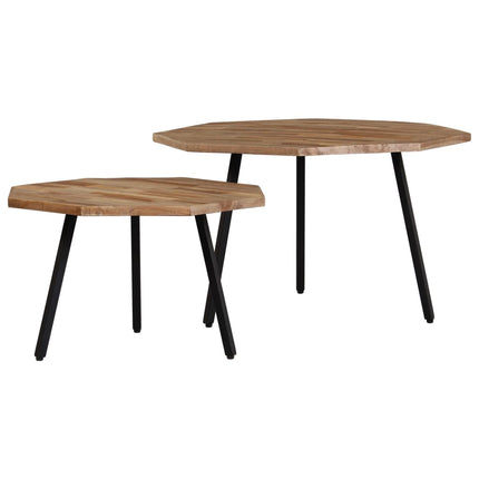 Ensemble De Table Basse 2 Pcs Hexagonal Teck Recyclé