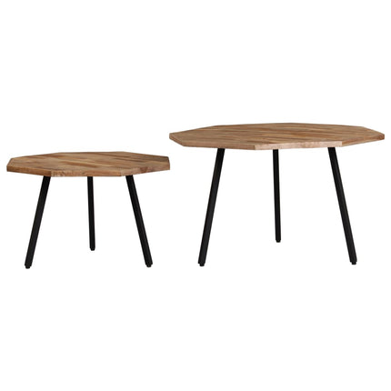 Ensemble De Table Basse 2 Pcs Hexagonal Teck Recyclé