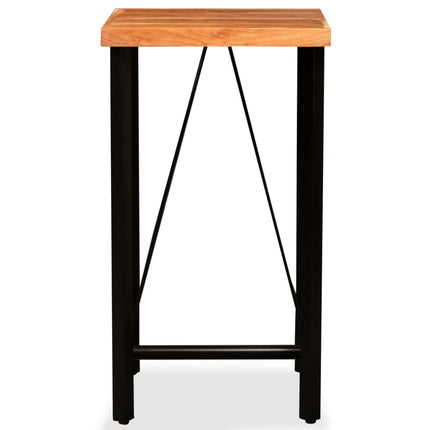 Ensemble De Bar 3 Pcs Bois D'acacia Massif Et Cuir Véritable